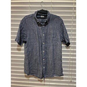 Brooks Brothers 100% Linen Short‎ Sleeve Button Up Shirt - Size M